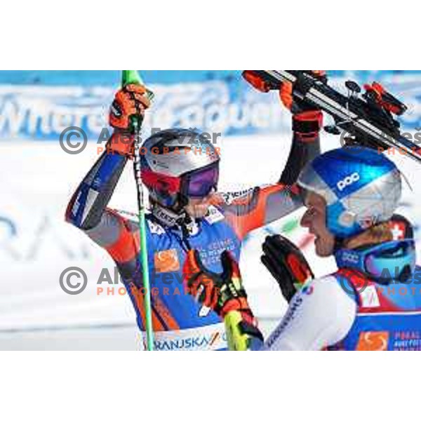 Henrik Kristoffersen (NOR), winner of AUDI FIS Ski World Cup Giant Slalom for 61.Vitranc Cup in Kranjska gora, Slovenia on March 13, 2022