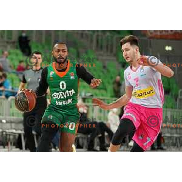 Jacob Pullen in action during ABA league regular season basketball match between Cedevita Olimpija and Mega Mozart in Stozice, Arena, Ljubljana, Slovenia on March 13, 2022