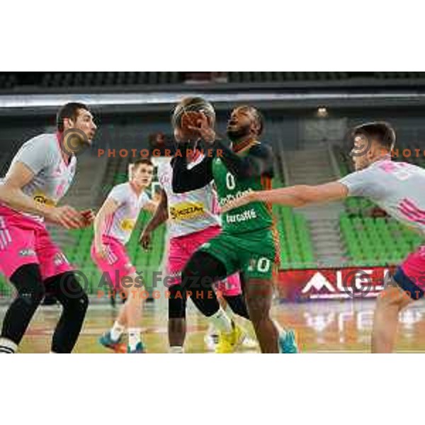 Jacob Pullen in action during ABA league regular season basketball match between Cedevita Olimpija and Mega Mozart in Stozice, Arena, Ljubljana, Slovenia on March 13, 2022