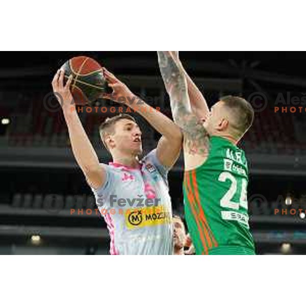 Alen Omic in action during ABA league regular season basketball match between Cedevita Olimpija and Mega Mozart in Stozice, Arena, Ljubljana, Slovenia on March 13, 2022
