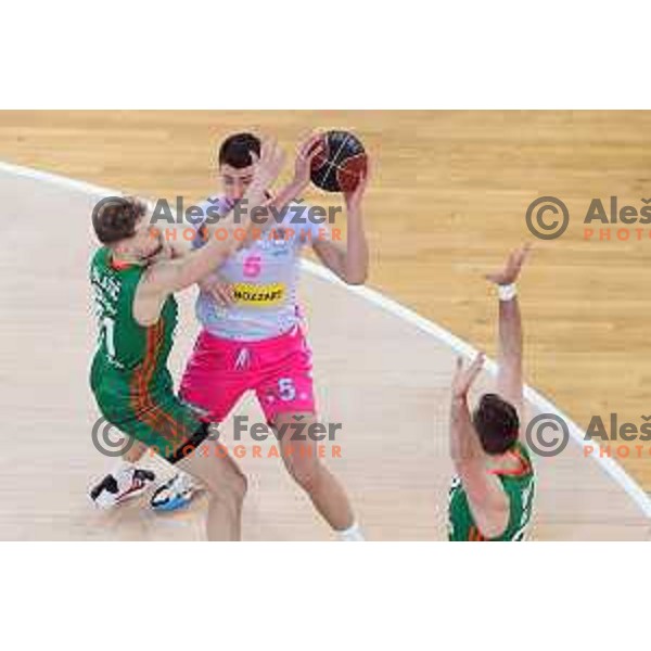 Jaka Blazic in action during ABA league regular season basketball match between Cedevita Olimpija and Mega Mozart in Stozice, Arena, Ljubljana, Slovenia on March 13, 2022