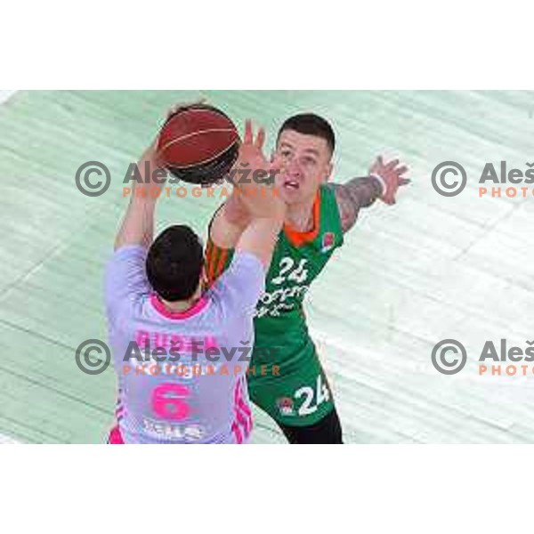 Alen Omic in action during ABA league regular season basketball match between Cedevita Olimpija and Mega Mozart in Stozice, Arena, Ljubljana, Slovenia on March 13, 2022