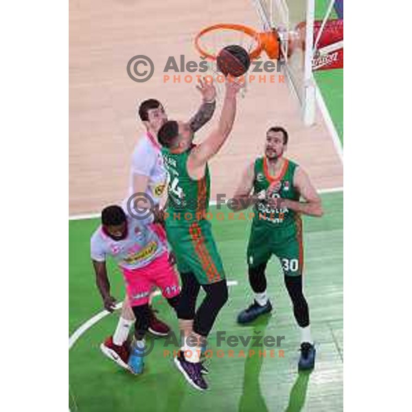 Alen Omic in action during ABA league regular season basketball match between Cedevita Olimpija and Mega Mozart in Stozice, Arena, Ljubljana, Slovenia on March 13, 2022