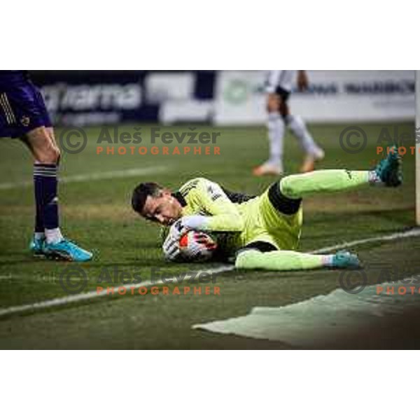 Marko Zalokar in action during Prva liga Telemach football match between Maribor and NS Mura in Ljudski vrt, Maribor, Slovenia on March 13, 2022. Photo: Jure Banfi/www.alesfevzer.com