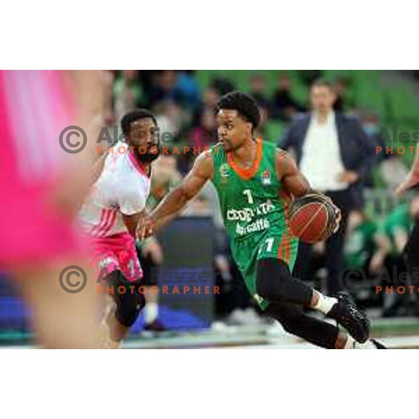 Yogi Ferrell in action during ABA league regular season basketball match between Cedevita Olimpija and Mega Mozart in Stozice, Arena, Ljubljana, Slovenia on March 13, 2022