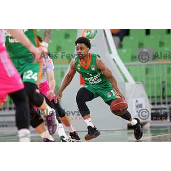 Yogi Ferrell in action during ABA league regular season basketball match between Cedevita Olimpija and Mega Mozart in Stozice, Arena, Ljubljana, Slovenia on March 13, 2022