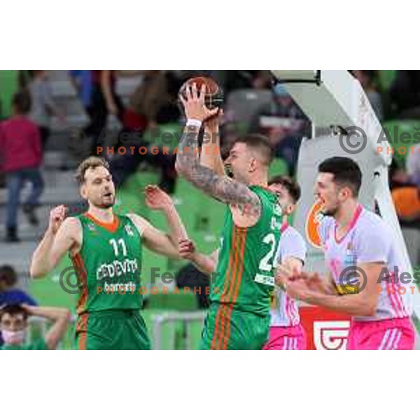 Alen Omic in action during ABA league regular season basketball match between Cedevita Olimpija and Mega Mozart in Stozice, Arena, Ljubljana, Slovenia on March 13, 2022