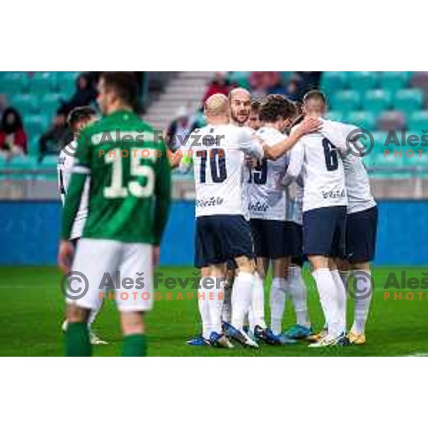 In action during Prva Liga Telemach football match between Olimpija and Celje in SRC Stozice, Ljubljana, Slovenia on March 14, 2022