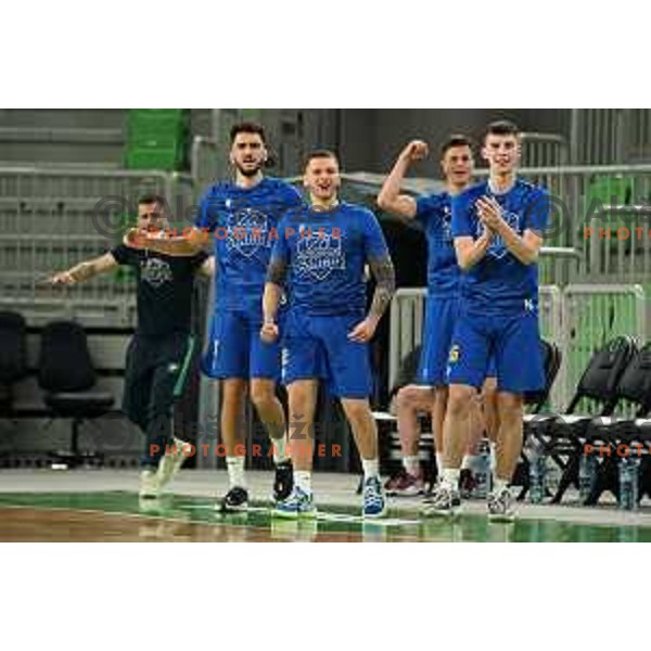 in action during Nova KBM league basketball match between Cedevita Olimpija and Sencur GGD in Stozice, Arena, Ljubljana, Slovenia on March 14, 2022
