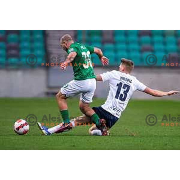 In action during Prva Liga Telemach football match between Olimpija and Celje in SRC Stozice, Ljubljana, Slovenia on March 14, 2022