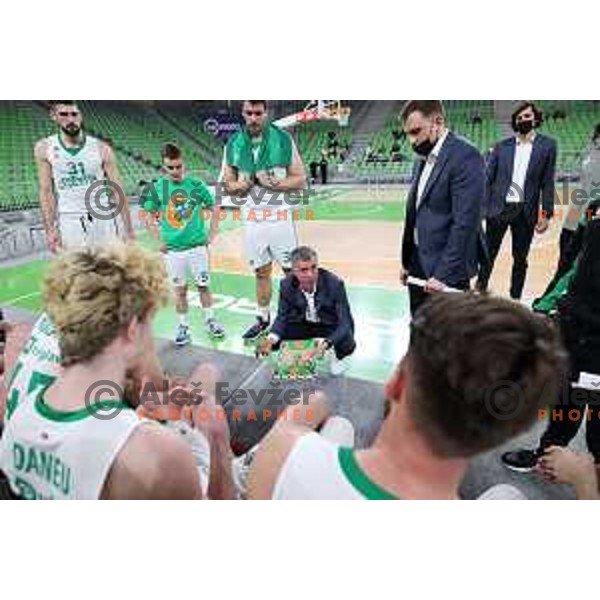 Coach Miro Alilovic during Nova KBM league basketball match between Cedevita Olimpija and Sencur GGD in Stozice, Arena, Ljubljana, Slovenia on March 14, 2022