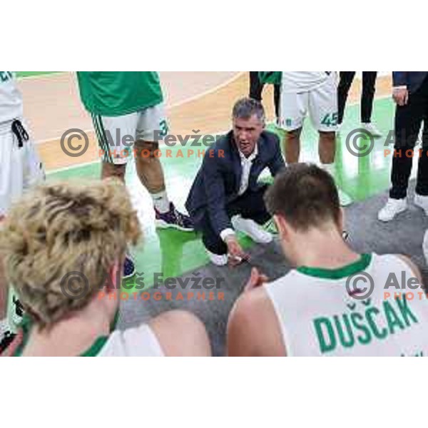 Coach Miro Alilovic during Nova KBM league basketball match between Cedevita Olimpija and Sencur GGD in Stozice, Arena, Ljubljana, Slovenia on March 14, 2022