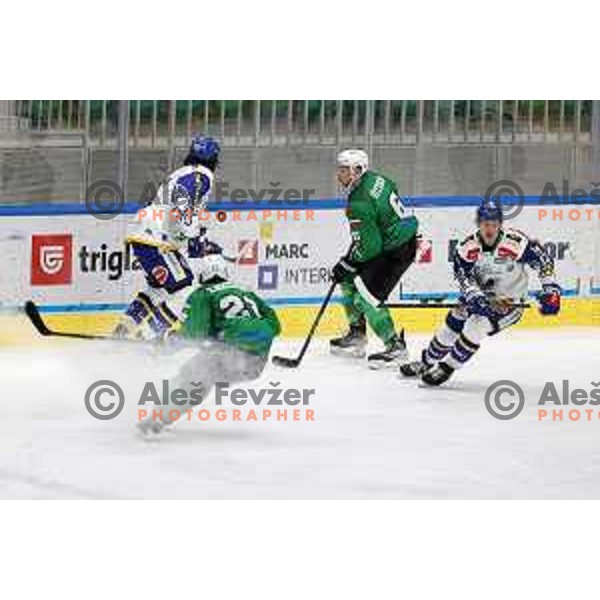 of SZ Olimpija in action during IceHL quarter-final match between SZ Olimpija and VSV in Ljubljana, Slovenia on March 15, 2022