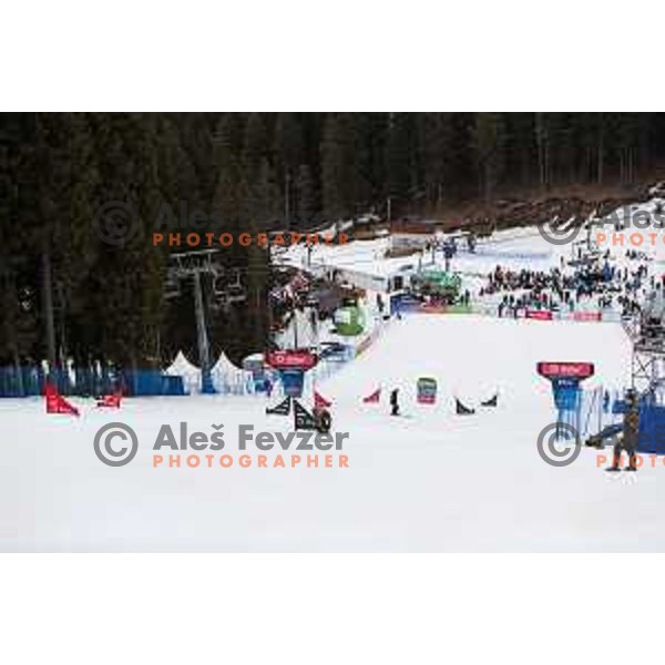 at FIS Snowboard World Cup Parallel Giant Slalom at Rogla Ski resort, Slovenia on March 16, 2022