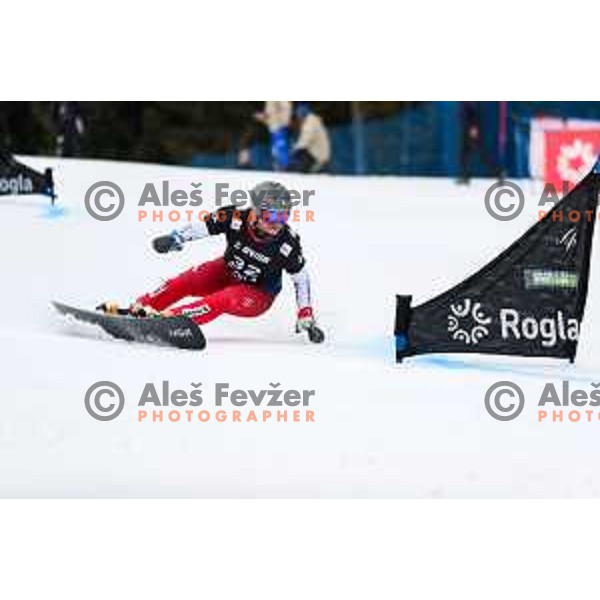 at FIS Snowboard World Cup Parallel Giant Slalom at Rogla Ski resort, Slovenia on March 16, 2022