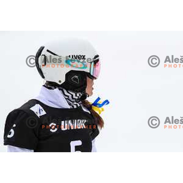 competes at FIS Snowboard World Cup Parallel Giant Slalom at Rogla Ski resort, Slovenia on March 16, 2022