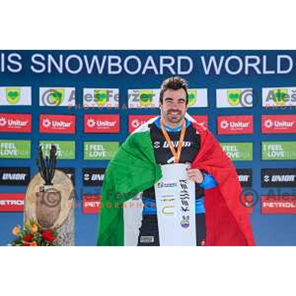 competes at FIS Snowboard World Cup Parallel Giant Slalom at Rogla Ski resort, Slovenia on March 16, 2022