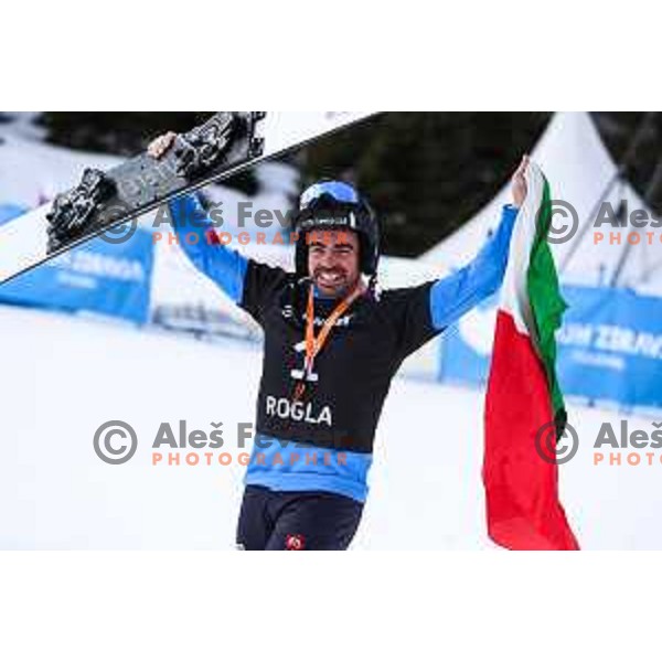 competes at FIS Snowboard World Cup Parallel Giant Slalom at Rogla Ski resort, Slovenia on March 16, 2022