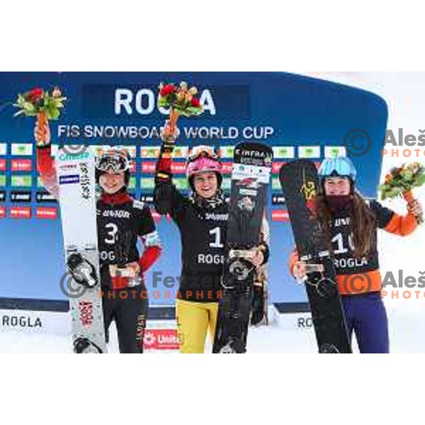 competes at FIS Snowboard World Cup Parallel Giant Slalom at Rogla Ski resort, Slovenia on March 16, 2022