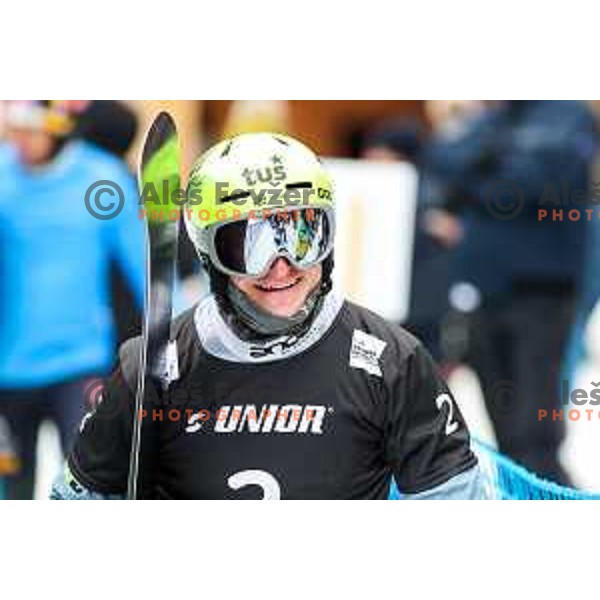 Tim Mastnak (SLO) third placed at FIS Snowboard World Cup Parallel Giant Slalom at Rogla Ski resort, Slovenia on March 16, 2022