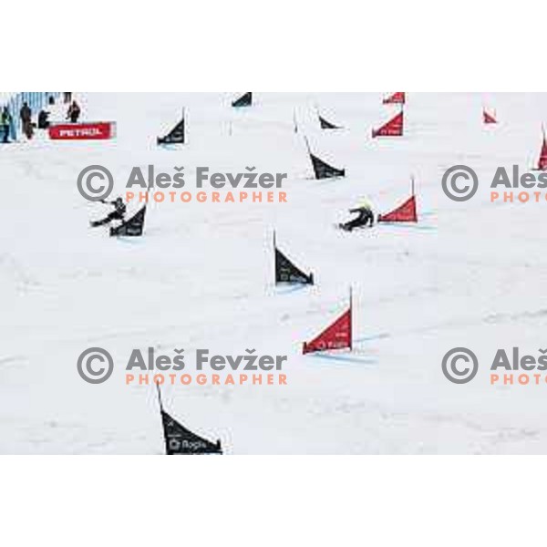 competes at FIS Snowboard World Cup Parallel Giant Slalom at Rogla Ski resort, Slovenia on March 16, 2022