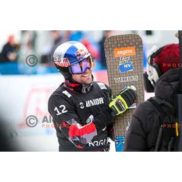 competes at FIS Snowboard World Cup Parallel Giant Slalom at Rogla Ski resort, Slovenia on March 16, 2022