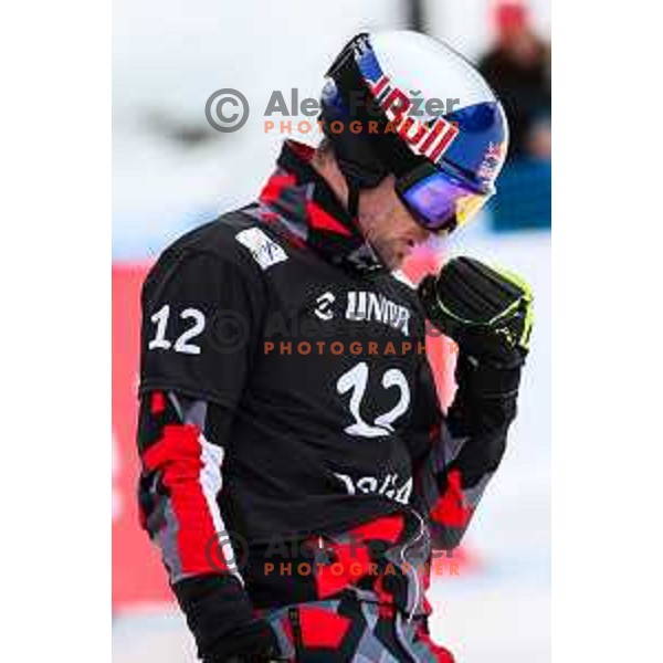 competes at FIS Snowboard World Cup Parallel Giant Slalom at Rogla Ski resort, Slovenia on March 16, 2022