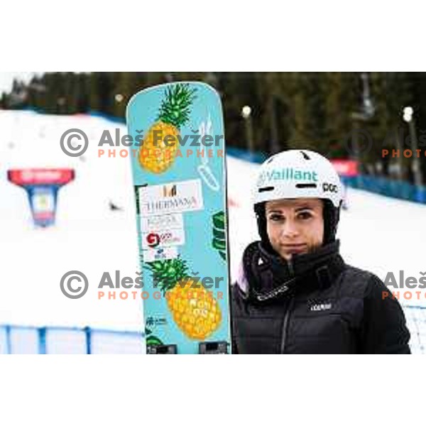 competes at FIS Snowboard World Cup Parallel Giant Slalom at Rogla Ski resort, Slovenia on March 16, 2022