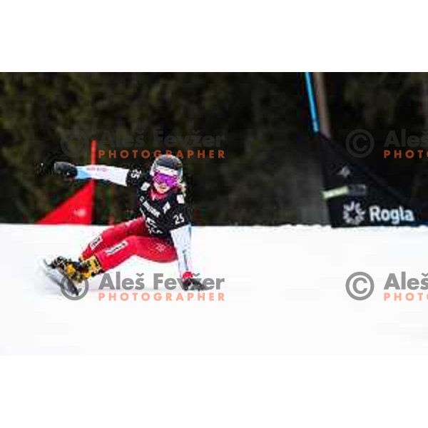 competes at FIS Snowboard World Cup Parallel Giant Slalom at Rogla Ski resort, Slovenia on March 16, 2022