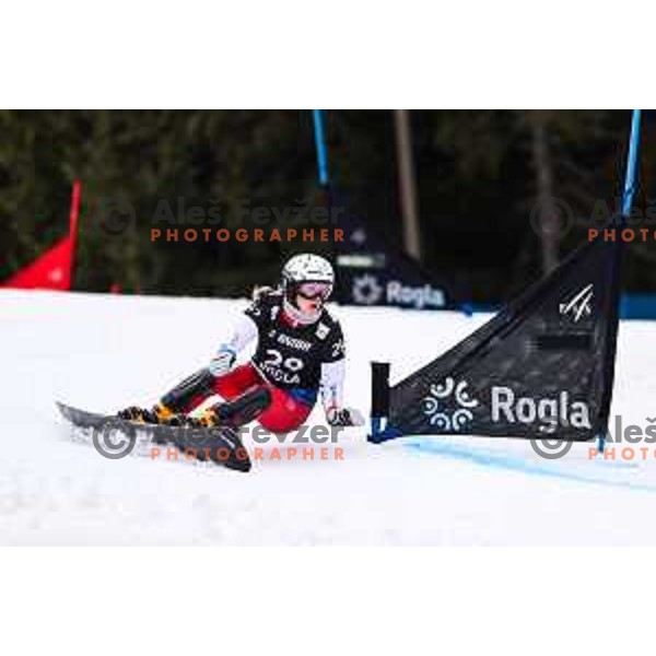 competes at FIS Snowboard World Cup Parallel Giant Slalom at Rogla Ski resort, Slovenia on March 16, 2022