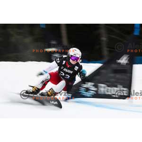 competes at FIS Snowboard World Cup Parallel Giant Slalom at Rogla Ski resort, Slovenia on March 16, 2022