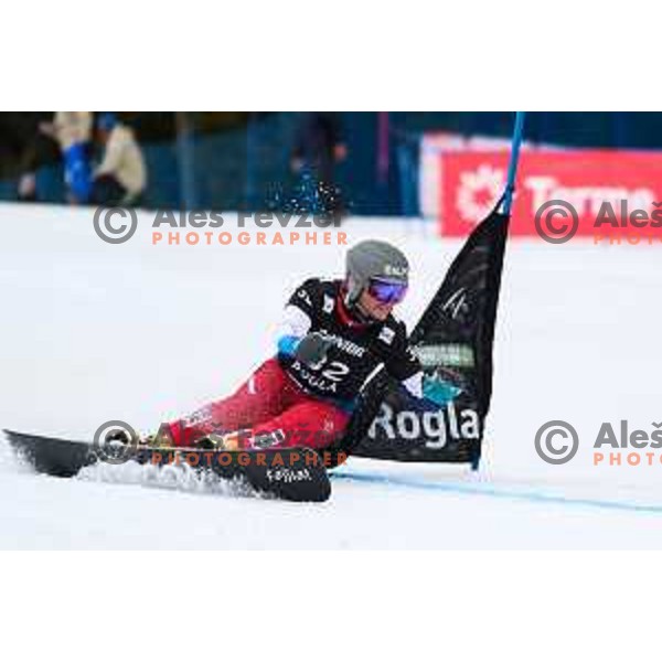 competes at FIS Snowboard World Cup Parallel Giant Slalom at Rogla Ski resort, Slovenia on March 16, 2022