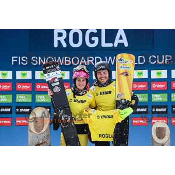 competes at FIS Snowboard World Cup Parallel Giant Slalom at Rogla Ski resort, Slovenia on March 16, 2022