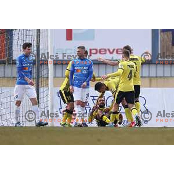 Tomislav Mrkonjic in action during Prva Liga Telemach 2021-2022 football match between Kalcer Radomlje and Bravo in Domzale, Slovenia on March 18, 2022