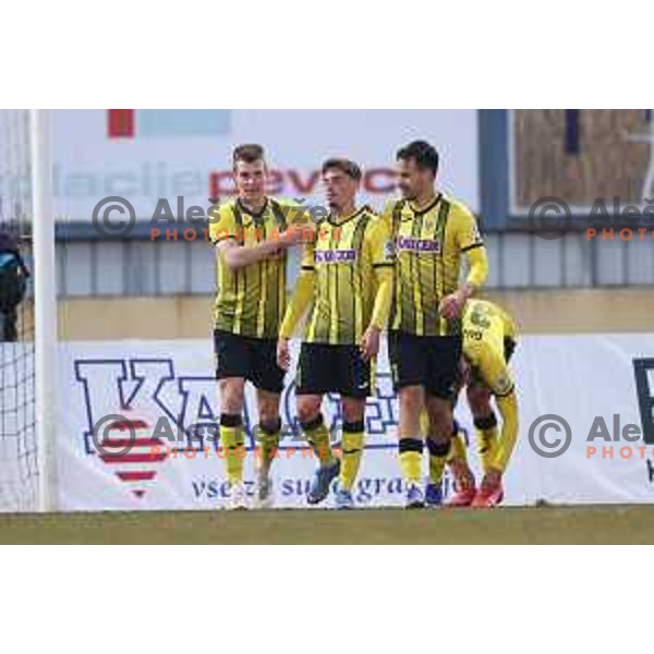 in action during Prva Liga Telemach 2021-2022 football match between Kalcer Radomlje and Bravo in Domzale, Slovenia on March 18, 2022
