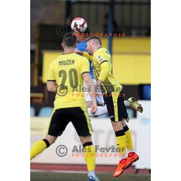 in action during Prva Liga Telemach 2021-2022 football match between Kalcer Radomlje and Bravo in Domzale, Slovenia on March 18, 2022