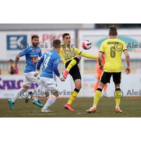 Gedeon Guzina in action during Prva Liga Telemach 2021-2022 football match between Kalcer Radomlje and Bravo in Domzale, Slovenia on March 18, 2022 