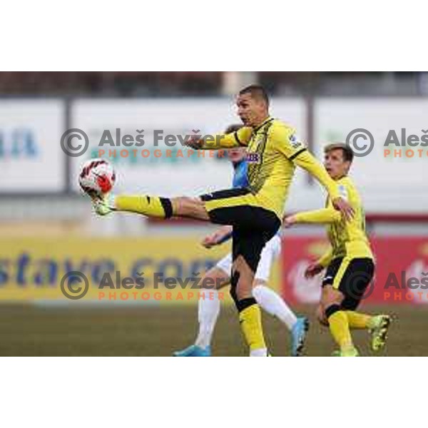 Dario Rugasevic in action during Prva Liga Telemach 2021-2022 football match between Kalcer Radomlje and Bravo in Domzale, Slovenia on March 18, 2022