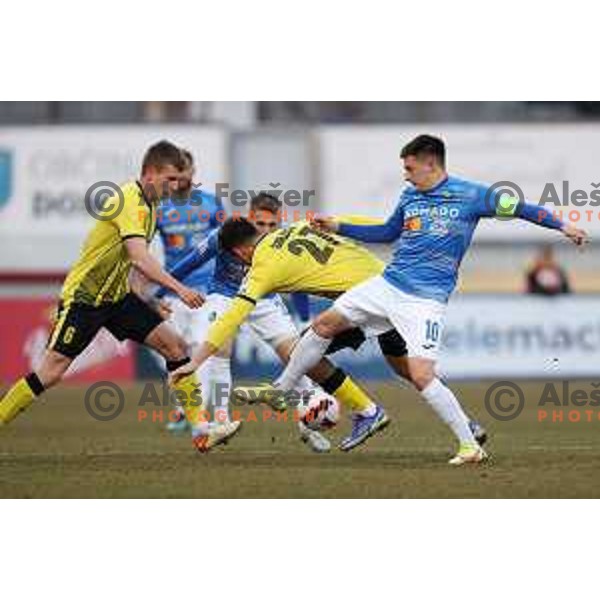 Martin Kramaric in action during Prva Liga Telemach 2021-2022 football match between Kalcer Radomlje and Maribor in Domzale, Slovenia on February 21, 2022