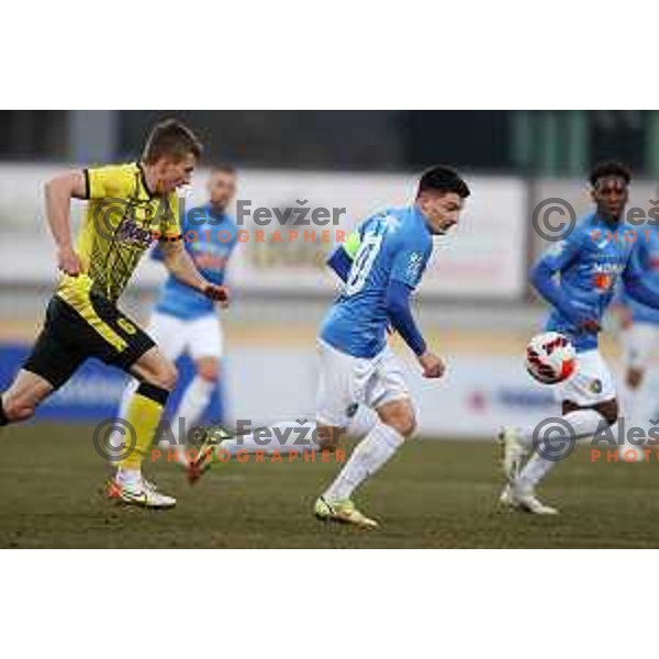 Martin Kramaric in action during Prva Liga Telemach 2021-2022 football match between Kalcer Radomlje and Maribor in Domzale, Slovenia on February 21, 2022