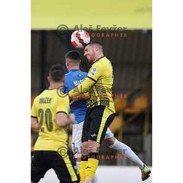 in action during Prva Liga Telemach 2021-2022 football match between Kalcer Radomlje and Bravo in Domzale, Slovenia on March 18, 2022