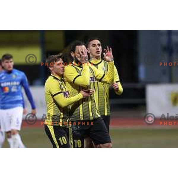 Tomislav Mrkonjic in action during Prva Liga Telemach 2021-2022 football match between Kalcer Radomlje and Bravo in Domzale, Slovenia on March 18, 2022