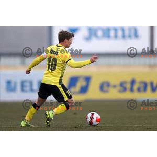 Luka Cerar in action during Prva Liga Telemach 2021-2022 football match between Kalcer Radomlje and Maribor in Domzale, Slovenia on February 21, 2022