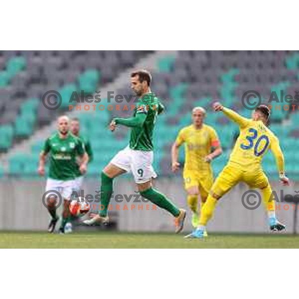 Mustafa Nukic of Olimpija in action during Prva Liga Telemach football match between Olimpija and Domzale in SRC Stozice, Ljubljana, Slovenia on March 20, 2022