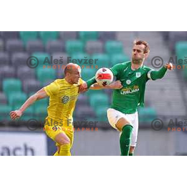 Mustafa Nukic of Olimpija in action during Prva Liga Telemach football match between Olimpija and Domzale in SRC Stozice, Ljubljana, Slovenia on March 20, 2022