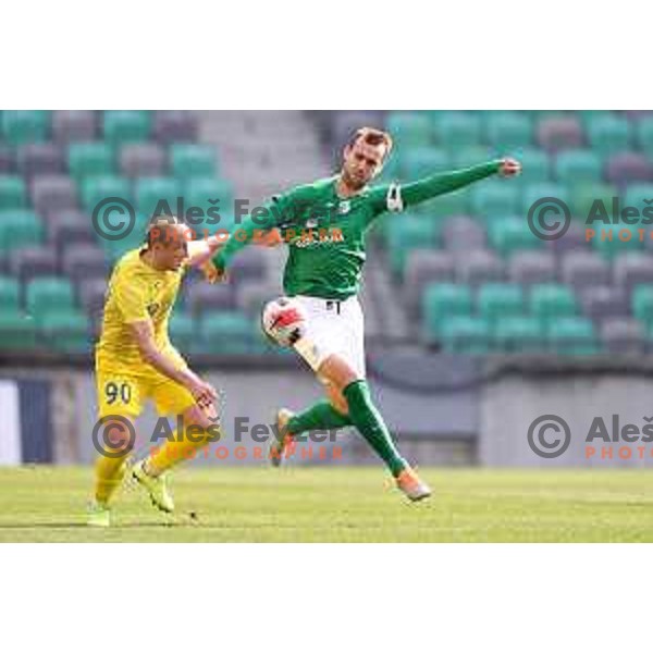 Mustafa Nukic of Olimpija in action during Prva Liga Telemach football match between Olimpija and Domzale in SRC Stozice, Ljubljana, Slovenia on March 20, 2022