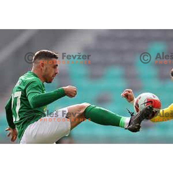 Aljosa Matko of Olimpija in action during Prva Liga Telemach football match between Olimpija and Domzale in SRC Stozice, Ljubljana, Slovenia on March 20, 2022