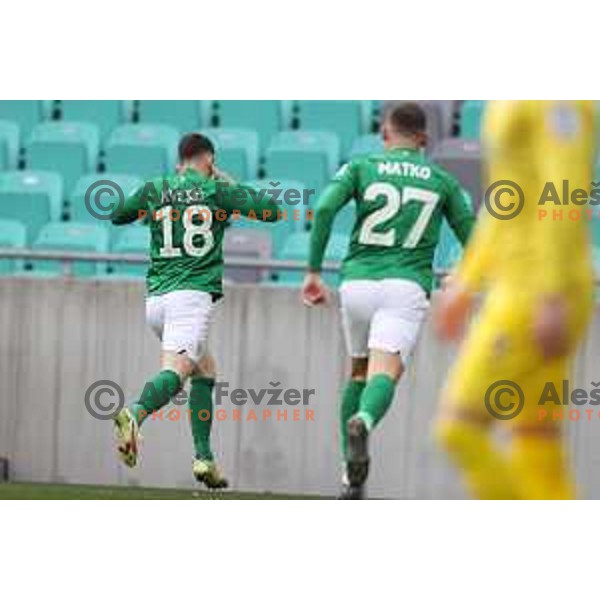 Mario Kvesic of Olimpija in action during Prva Liga Telemach football match between Olimpija and Domzale in SRC Stozice, Ljubljana, Slovenia on March 20, 2022