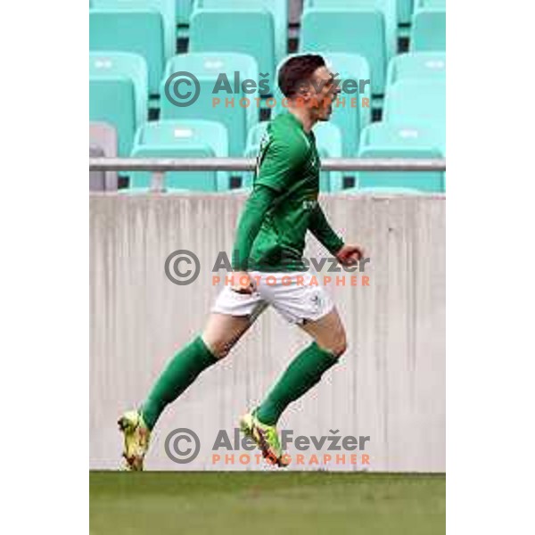 Mario Kvesic of Olimpija in action during Prva Liga Telemach football match between Olimpija and Domzale in SRC Stozice, Ljubljana, Slovenia on March 20, 2022