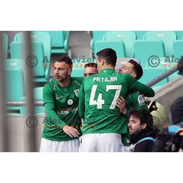 Mario Kvesic of Olimpija in action during Prva Liga Telemach football match between Olimpija and Domzale in SRC Stozice, Ljubljana, Slovenia on March 20, 2022